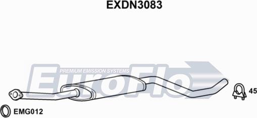 EuroFlo EXDN3083 - Середній глушник вихлопних газів autozip.com.ua