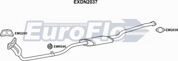 EuroFlo EXDN2037 - Труба вихлопного газу autozip.com.ua