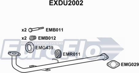 EuroFlo EXDU2002 - Труба вихлопного газу autozip.com.ua