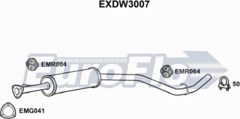 EuroFlo EXDW3007 - Середній глушник вихлопних газів autozip.com.ua