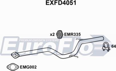 EuroFlo EXFD4051 - Труба вихлопного газу autozip.com.ua