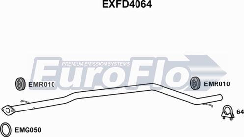 EuroFlo EXFD4064 - Труба вихлопного газу autozip.com.ua