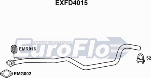 EuroFlo EXFD4015 - Труба вихлопного газу autozip.com.ua