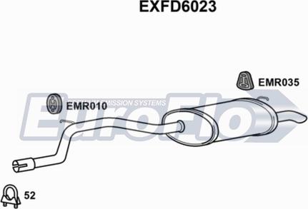 EuroFlo EXFD6023 - Глушник вихлопних газів кінцевий autozip.com.ua