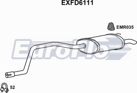 EuroFlo EXFD6111 - Глушник вихлопних газів кінцевий autozip.com.ua