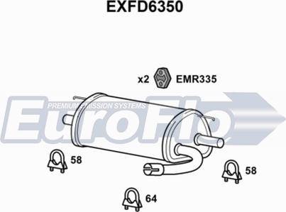 EuroFlo EXFD6350 - Глушник вихлопних газів кінцевий autozip.com.ua