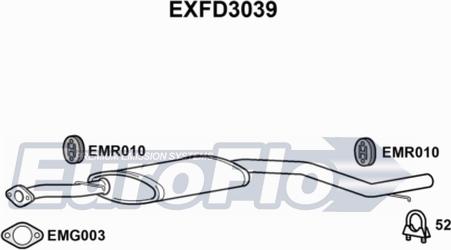 EuroFlo EXFD3039 - Середній глушник вихлопних газів autozip.com.ua