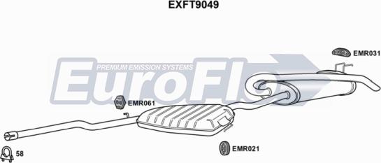 EuroFlo EXFT9049 - Середній / кінцевий глушник ОГ autozip.com.ua