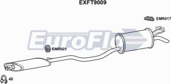 EuroFlo EXFT9009 - Середній / кінцевий глушник ОГ autozip.com.ua