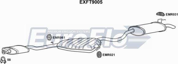 EuroFlo EXFT9005 - Середній / кінцевий глушник ОГ autozip.com.ua