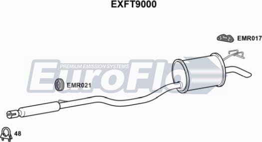 EuroFlo EXFT9000 - Середній / кінцевий глушник ОГ autozip.com.ua