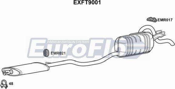 EuroFlo EXFT9001 - Середній / кінцевий глушник ОГ autozip.com.ua