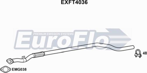 EuroFlo EXFT4036 - Труба вихлопного газу autozip.com.ua