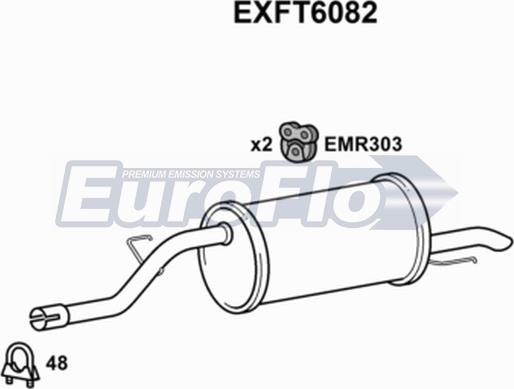 EuroFlo EXFT6082 - Глушник вихлопних газів кінцевий autozip.com.ua