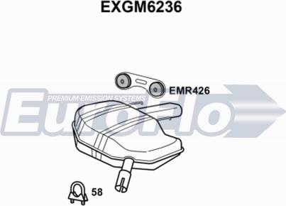 EuroFlo EXGM6236 - Глушник вихлопних газів кінцевий autozip.com.ua