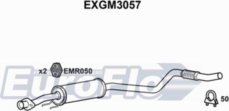 EuroFlo EXGM3057 - Середній глушник вихлопних газів autozip.com.ua