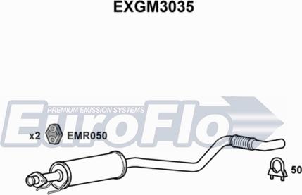 EuroFlo EXGM3035 - Середній глушник вихлопних газів autozip.com.ua