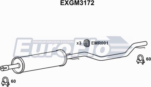 EuroFlo EXGM3172 - Середній глушник вихлопних газів autozip.com.ua