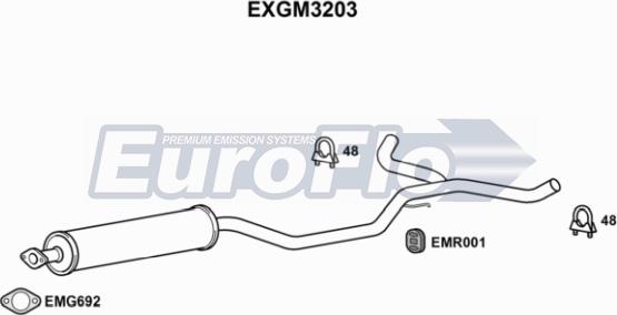 EuroFlo EXGM3203 - Середній глушник вихлопних газів autozip.com.ua