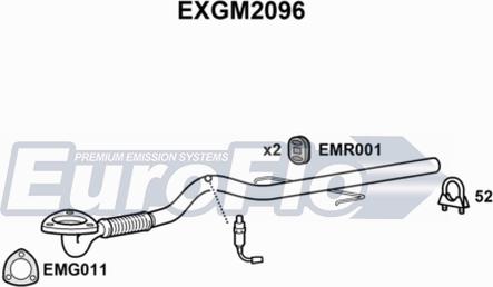 EuroFlo EXGM2096 - Труба вихлопного газу autozip.com.ua
