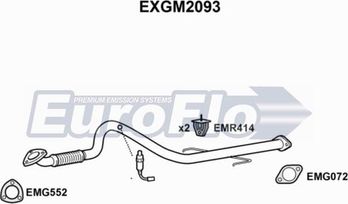 EuroFlo EXGM2093 - Труба вихлопного газу autozip.com.ua