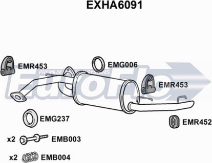 EuroFlo EXHA6091 - Глушник вихлопних газів кінцевий autozip.com.ua