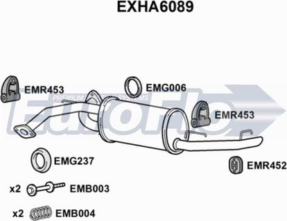 EuroFlo EXHA6089 - Глушник вихлопних газів кінцевий autozip.com.ua