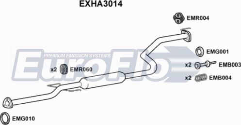 EuroFlo EXHA3014 - Середній глушник вихлопних газів autozip.com.ua