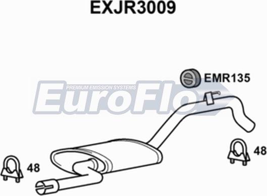 EuroFlo EXJR3009 - Середній глушник вихлопних газів autozip.com.ua