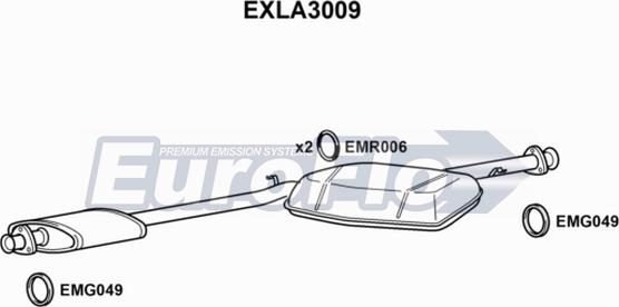 EuroFlo EXLA3009 - Середній глушник вихлопних газів autozip.com.ua