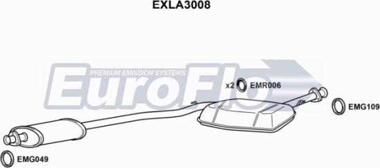 EuroFlo EXLA3008 - Середній глушник вихлопних газів autozip.com.ua
