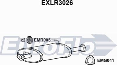 EuroFlo EXLR3026 - Середній глушник вихлопних газів autozip.com.ua