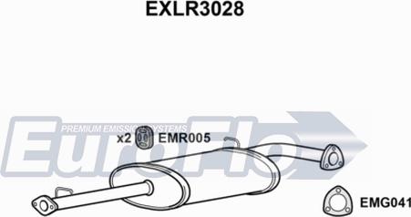 EuroFlo EXLR3028 - Середній глушник вихлопних газів autozip.com.ua