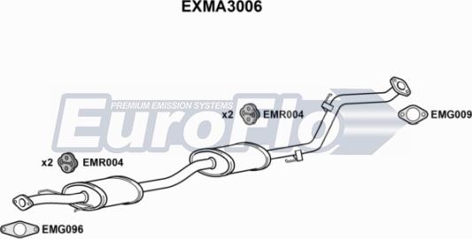 EuroFlo EXMA3006 - Середній глушник вихлопних газів autozip.com.ua