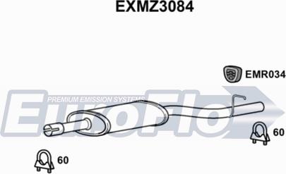 EuroFlo EXMZ3084 - Середній глушник вихлопних газів autozip.com.ua