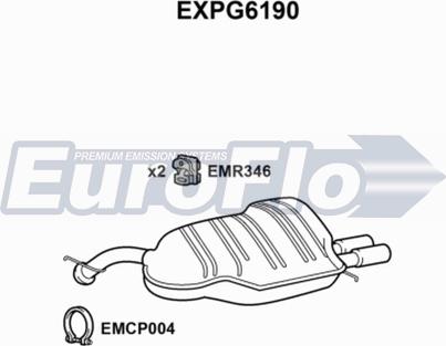 EuroFlo EXPG6190 - Глушник вихлопних газів кінцевий autozip.com.ua