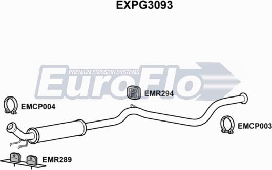 EuroFlo EXPG3093 - Середній глушник вихлопних газів autozip.com.ua