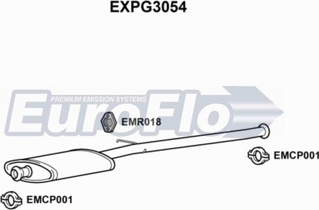 EuroFlo EXPG3054 - Середній глушник вихлопних газів autozip.com.ua