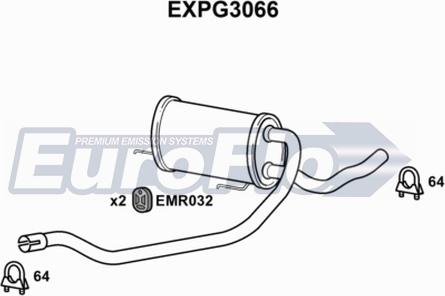 EuroFlo EXPG3066 - Середній глушник вихлопних газів autozip.com.ua