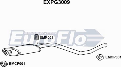 EuroFlo EXPG3009 - Середній глушник вихлопних газів autozip.com.ua