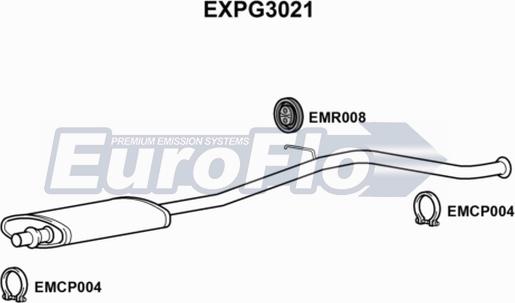 EuroFlo EXPG3021 - Середній глушник вихлопних газів autozip.com.ua