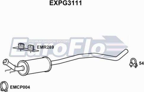 EuroFlo EXPG3111 - Середній глушник вихлопних газів autozip.com.ua