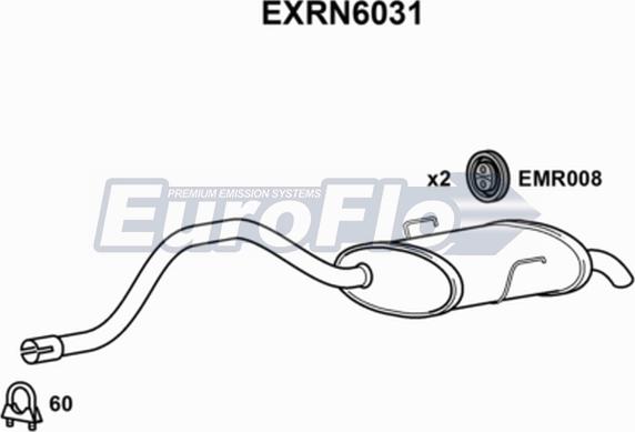 EuroFlo EXRN6031 - Глушник вихлопних газів кінцевий autozip.com.ua