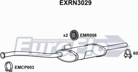 EuroFlo EXRN3029 - Середній глушник вихлопних газів autozip.com.ua