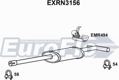 EuroFlo EXRN3156 - Середній глушник вихлопних газів autozip.com.ua