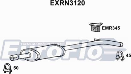 EuroFlo EXRN3120 - Середній глушник вихлопних газів autozip.com.ua