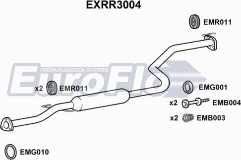 EuroFlo EXRR3004 - Середній глушник вихлопних газів autozip.com.ua