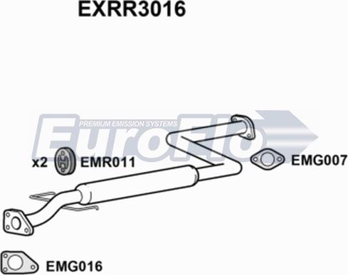 EuroFlo EXRR3016 - Середній глушник вихлопних газів autozip.com.ua