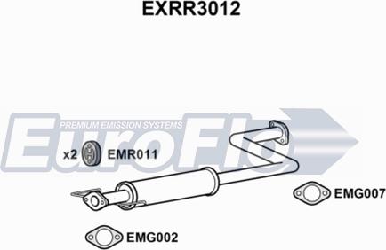 EuroFlo EXRR3012 - Середній глушник вихлопних газів autozip.com.ua