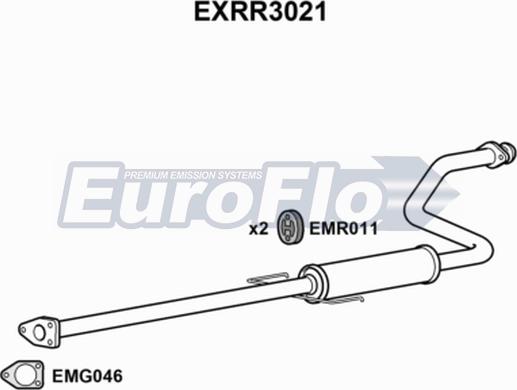 EuroFlo EXRR3021 - Середній глушник вихлопних газів autozip.com.ua